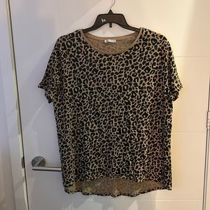 Zara cheetah short sleeve shirt